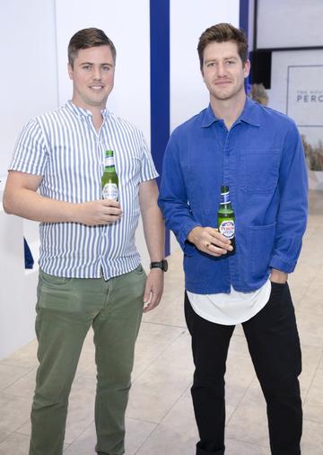 Jeff Brennan & Ciaran Storey pictured at the launch of The House of Peroni, which is open at the RHA in Dublin until Sunday, 1st September 2019. This year’s residency sees the RHA transformed into a stylish Peroni inspired experience, filled with food, drink and design. www.thehouseofperoni.com Photo: Anthony Woods.