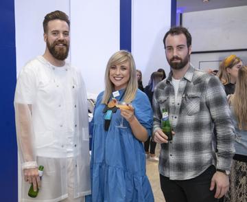 Kev Freeney, Roisin Lafferty & Killian Crowley pictured at the launch of The House of Peroni, which is open at the RHA in Dublin until Sunday, 1st September 2019. This year’s residency sees the RHA transformed into a stylish Peroni inspired experience, filled with food, drink and design. www.thehouseofperoni.com Photo: Anthony Woods.