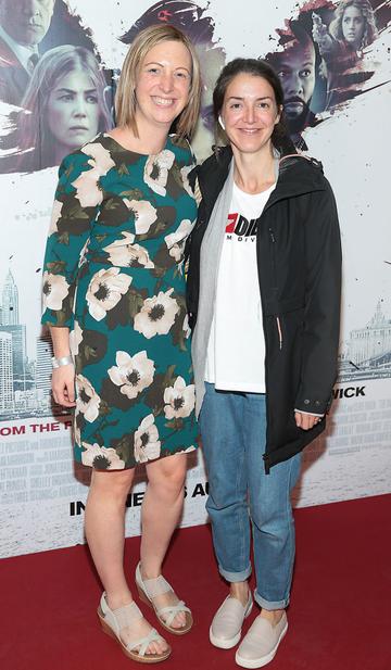 Aoife Harte and Eimear Higgins at the special preview screening of The Informer at the Lighthouse Cinema Dublin. Pic: Brian McEvoy