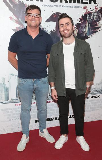 Dan Wilson and Jamie Skerrett at the special preview screening of The Informer at the Lighthouse Cinema Dublin. Pic: Brian McEvoy
