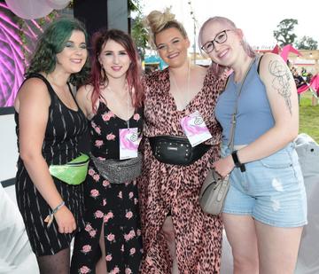 Rebecca Nolan, Grace O’Brien, Hannah Sunderland and Inga Guluksen at Three’s Charge &amp; Chill at Electric Picnic at Stradbally, Co. Laois. 

Picture: Brian McEvoy
No Repro fee for one use