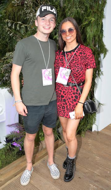 Geoff Mahon and Faye O’Connell at Three’s Charge &amp; Chill at Electric Picnic at Stradbally, Co. Laois. 

Picture: Brian McEvoy
No Repro fee for one use