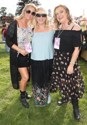 Sandra O’Dwyer, Catherine O’Brien and Helen Murphy at Three’s Charge &amp; Chill at Electric Picnic at Stradbally, Co. Laois. 

Picture: Brian McEvoy
No Repro fee for one use