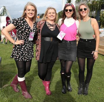 Alison Cox, Elizabeth Keenan, Joanne Campbell and Aisling Buckley at Three’s Charge &amp; Chill at Electric Picnic at Stradbally, Co. Laois. 

Picture: Brian McEvoy
No Repro fee for one use