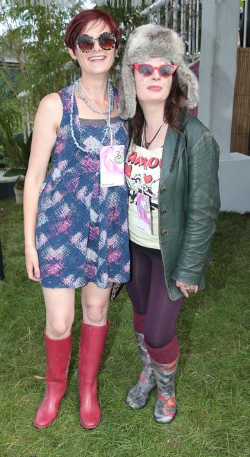 Therese Morgan and Cara Lynch at Three’s Charge &amp; Chill at Electric Picnic at Stradbally, Co. Laois. 

Picture: Brian McEvoy
No Repro fee for one use