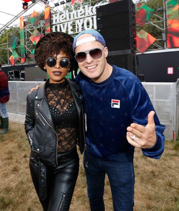 NO REPRO FEE 30/08/2019 Heineken Live Your Music Stage at Electric Picnic 2019. Pictured are (LtoR) Stevie G &amp; Andrea Williams at the Heineken Live Your Music Stage at Electric Picnic 2019. This year’s area is an enormous structure on two levels, with a glass roof that will keep festival-goers dry but let them dance beneath the sun and stars! The immersive and interactive lightshow has been reimagined for 2019 which, combined with the state-of-the-art soundsystem, make Live Your Music the most impressive festival stage in the country. Photo: Sasko Lazarov/Phorocall Ireland
