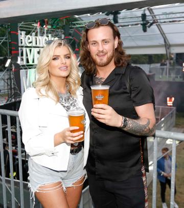 NO REPRO FEE 30/08/2019 Heineken Live Your Music Stage at Electric Picnic 2019. Pictured are (LtoR) Ashley Kehoe &amp; Chris Mellon at the Heineken Live Your Music Stage at Electric Picnic 2019. This year’s area is an enormous structure on two levels, with a glass roof that will keep festival-goers dry but let them dance beneath the sun and stars! The immersive and interactive lightshow has been reimagined for 2019 which, combined with the state-of-the-art soundsystem, make Live Your Music the most impressive festival stage in the country. Photo: Sasko Lazarov/Phorocall Ireland