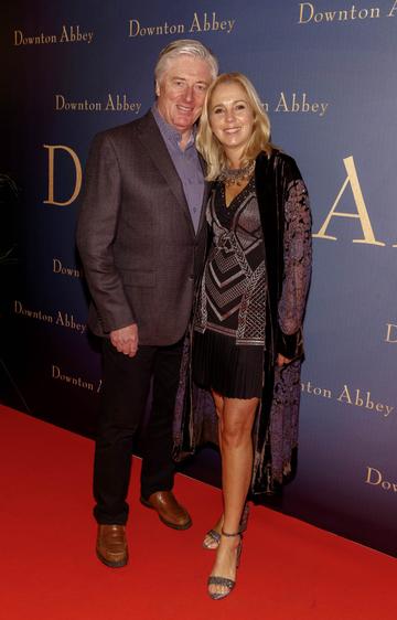 Pat Kenny and wife Kathy pictured at the Universal Pictures Irish premiere screening of DOWNTON ABBEY at The Stella Theatre, Rathmines. Releasing in cinemas across Ireland from this Friday September 13th, starring the original cast, the worldwide phenomenon DOWNTON ABBEY, becomes a grand motion picture event. Picture Andres Poveda