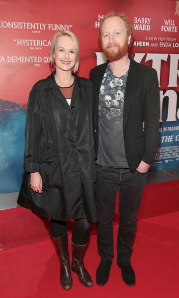 Jane Myers and Demian Fox at the special preview screening of Extra Ordinary at the Lighthouse Cinema, Dublin. Pic: Brian McEvoy.
