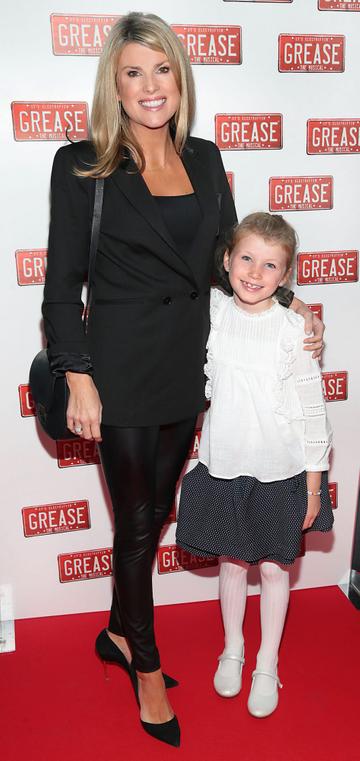 Jenny Buckley and daughter Jude  pictured at the opening night of the musical Grease at the Bord Gais Energy Theatre, Dublin. Pic: Brian McEvoy