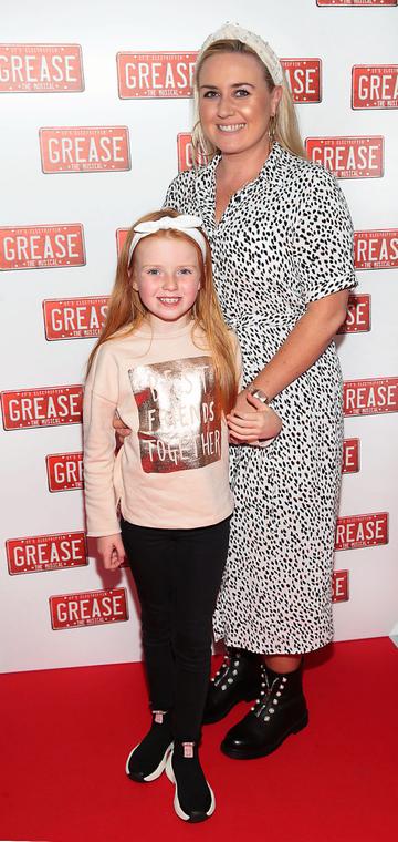 Bobbi Rose Scott and Jade Scott  pictured at the opening night of the musical Grease at the Bord Gais Energy Theatre, Dublin. Pic: Brian McEvoy