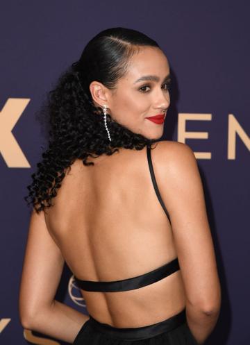 Actress Nathalie Emmanuel arrives for the 71st Emmy Awards at the Microsoft Theatre in Los Angeles on September 22, 2019. (Photo by Robyn Beck /Getty Images)