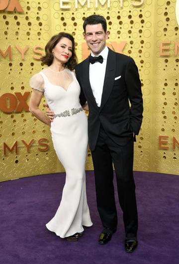 Tess Sanchez and Max Greenfield attend the 71st Emmy Awards at Microsoft Theater on September 22, 2019 in Los Angeles, California. (Photo by Frazer Harrison/Getty Images)