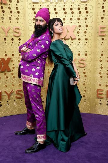  Kanwer Singh aka Humble The Poet and Lilly Singh attend the 71st Emmy Awards at Microsoft Theater on September 22, 2019 in Los Angeles, California. (Photo by Frazer Harrison/Getty Images)