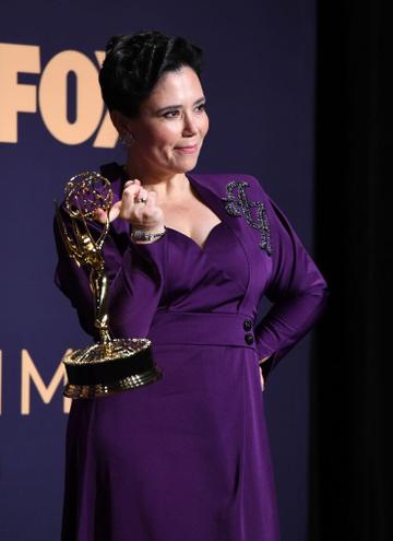 Outstanding Supporting Actress In A Comedy Series actress Alex Borstein poses with her award during the 71st Emmy Awards at the Microsoft Theatre in Los Angeles on September 22, 20 (Photo by Robyn Beck/Getty Images)