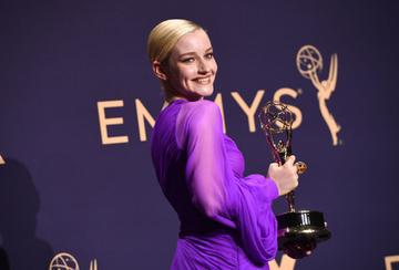 US actress Julia Garner poses with the Emmy for Outstanding Supporting Actress In A Drama Series "Ozark" during the 71st Emmy Awards at the Microsoft Theatre in Los Angeles on September 22, 2019. (Photo by Robyn Beck/Getty Images)
