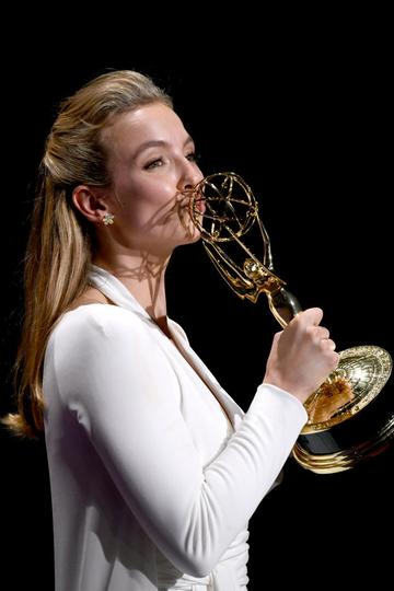 Jodie Comer, winner of the Outstanding Lead Actress in a Drama Series award for 'Killing Eve,' poses in the press room during the 71st Emmy Awards at Microsoft Theater on September 22, 2019 in Los Angeles, California. (Photo by Frazer Harrison/Getty Images)