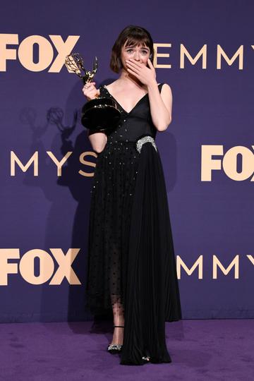 Maisie Williams, winner of the Outstanding Supporting Actor in a Drama Series award for 'Game of Thrones,' poses in the press room during the 71st Emmy Awards at Microsoft Theater on September 22, 2019 in Los Angeles, California. (Photo by Frazer Harrison/Getty Images)