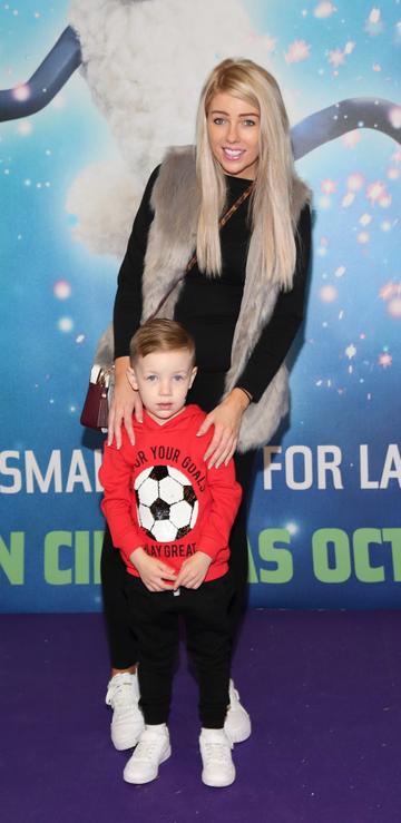 Kelly Kavanagh and Tucker Kavanagh  at the special preview screening of Shaun the Sheep at the Odeon Cinema In Point Square, Dublin.

Pic: Brian McEvoy Photography

