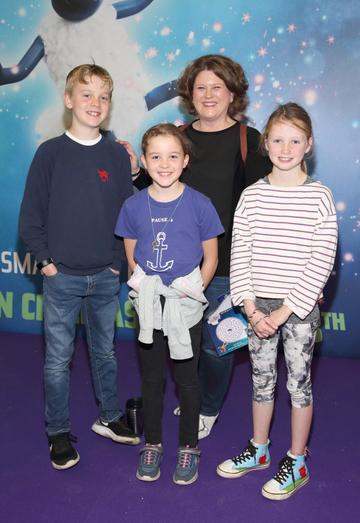 Kate Belinski, Ben Forrest, Alice Forrest and Norah Ardiff at the special preview screening of Shaun the Sheep at the Odeon Cinema In Point Square, Dublin.

Pic: Brian McEvoy Photography
