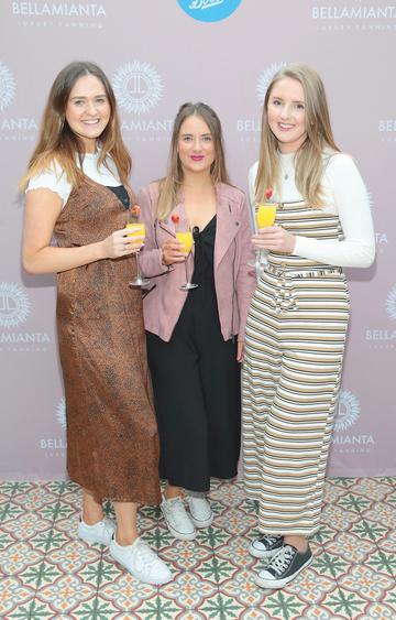 Louise Evans, Leila Whitman and Daisy Longden at the Bellamianta Tan Glow Gorgeous Gift Set launch with Boots at House, Dublin. 

Pic: Brian McEvoy.
