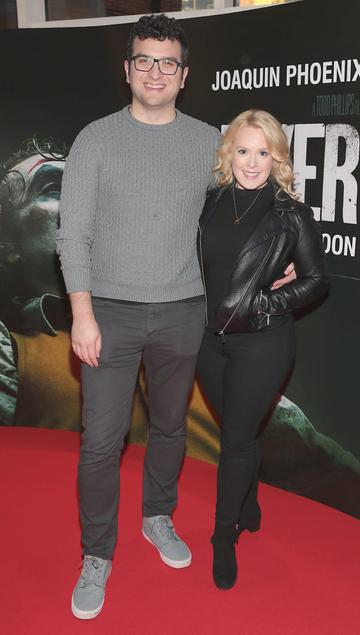 Gerard Collis and Rebecca Hickey at the Irish Premiere screening of Joker at Cineworld, Dublin.
Pic: Brian McEvoy.