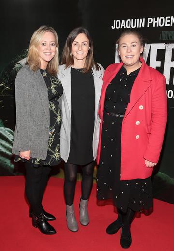 Amy Cosgrave,Aoife Joyce and Blaithin Henehan at the Irish Premiere screening of Joker at Cineworld, Dublin.
Pic: Brian McEvoy.