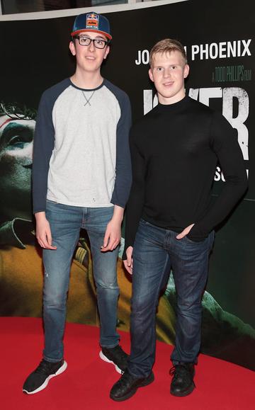 Eoin Glancy and Dimitry Herbut at the Irish Premiere screening of Joker at Cineworld, Dublin.
Pic: Brian McEvoy.