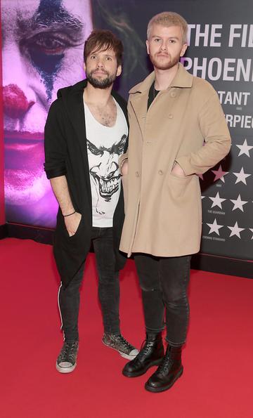 Calum McAdam and David Whelan of Wild Youth at the Irish Premiere screening of Joker at Cineworld, Dublin.
Pic: Brian McEvoy.