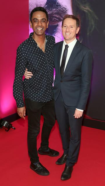 Clint Drieberg and David Mitchell at the Irish Premiere screening of Joker at Cineworld, Dublin.
Pic: Brian McEvoy.