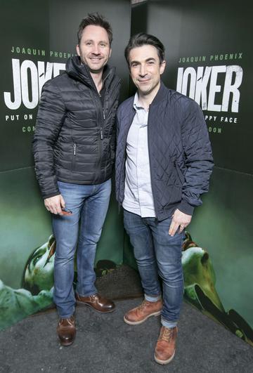 Rob Sheridan and Gordon Hayden at the special 70mm screening of Todd Phillips Joker at the IFI Dublin.
Pic: Brian McEvoy Photography