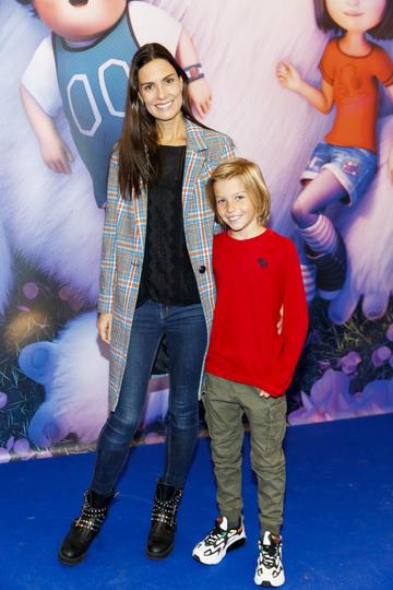 Alison Canavan and son James (9) pictured at a special preview screening of DreamWorks Animation ABOMINABLE at Odeon Point Square, Dublin. Picture Andres Poveda