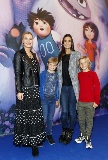 Roxane Parker, Daniel Lynch (8) with Alison Canavan and son James (9) pictured at a special preview screening of DreamWorks Animation ABOMINABLE at Odeon Point Square, Dublin. Picture Andres Poveda