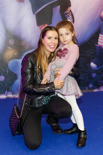 Karen and Erin McGreggor (4) pictured at a special preview screening of DreamWorks Animation ABOMINABLE at Odeon Point Square, Dublin. Picture Andres Poveda