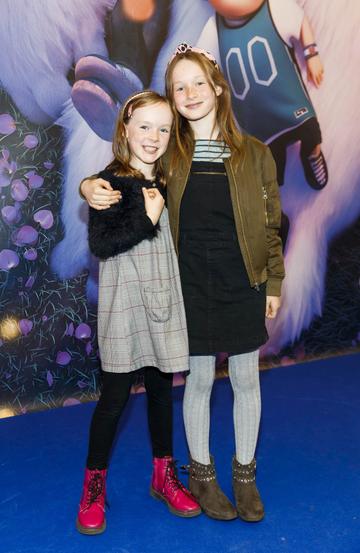 Fraya McKeown (8) and Clara McKeown (10)  from Walkindtown pictured at a special preview screening of DreamWorks Animation ABOMINABLE at Odeon Point Square, Dublin.  Picture Andres Poveda