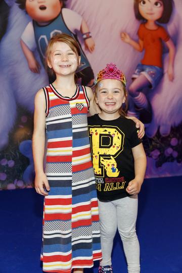 Daisy Serman (7) and Esme Walker (4) pictured at a special preview screening of DreamWorks Animation ABOMINABLE at Odeon Point Square, Dublin. Picture Andres Poveda