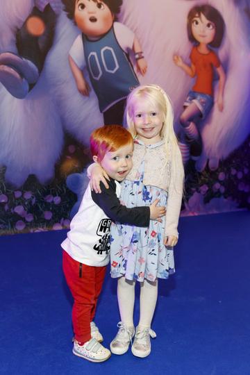 Sean (2) and Fraya Corban (5) pictured at a special preview screening of DreamWorks Animation ABOMINABLE at Odeon Point Square, Dublin.  Picture Andres Poveda
