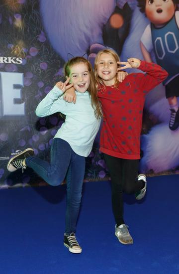 Moana Leydon and Sadhbh McGee pictured at a special preview screening of DreamWorks Animation ABOMINABLE at Odeon Point Square, Dublin. Picture Andres Poveda