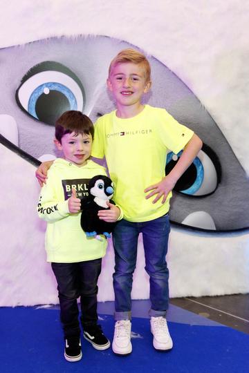 Jackson Fitzsimmons (3) and Lewis O'Reilly (5) pictured at a special preview screening of DreamWorks Animation ABOMINABLE at Odeon Point Square, Dublin. Picture Andres Poveda