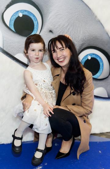 Clodagh Kenny and daughter Caia (4) pictured at a special preview screening of DreamWorks Animation ABOMINABLE at Odeon Point Square, Dublin. Picture Andres Poveda