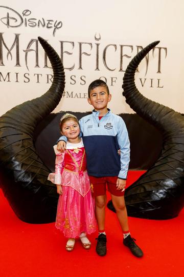Roisin (4) and Sean Parrales-Molloy (9) from Blessington pictured at the special family preview screening of Disney’s MALEFICENT: MISTRESS OF EVIL, in the Odeon Point Village. Picture Andres Poveda