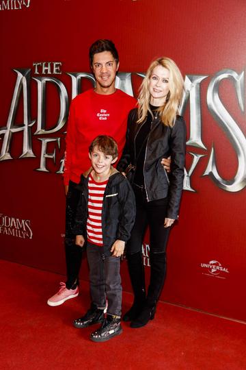 Thierry, Valerie and Luca Hengst (8) pictured at a special preview screening of The Addams Family at the Light House Cinema, Dublin.  Picture: Andres Poveda