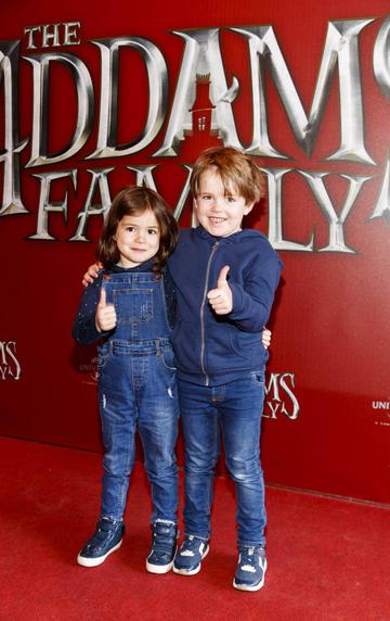 Macie (3) and Alfie Nally (5) pictured at a special preview screening of The Addams Family at the Light House Cinema, Dublin.  Picture: Andres Poveda