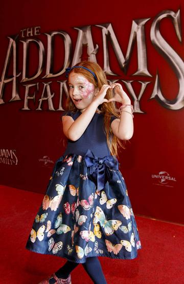 Rue Darcy (6) from Walkinstown pictured at a special preview screening of The Addams Family at the Light House Cinema, Dublin.  Picture: Andres Poveda