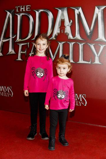 Sally (6) and Robyn McGowan (2) pictured at a special preview screening of The Addams Family at the Light House Cinema, Dublin.  Picture: Andres Poveda