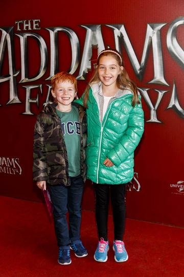 Conal Race (8) and Niamh Race (10) pictured at a special preview screening of The Addams Family at the Light House Cinema, Dublin.  Picture: Andres Poveda