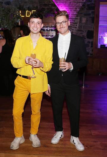 James Kavanagh and Rob Kenny pictured at the exclusive global launch of Wilde Irish Gin at The Cellar Bar. Photograph: Leon Farrell / Photocall Ireland