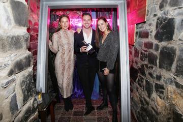 Roz Purcell, Jamie Hunt and Rebecca Purcell pictured at the exclusive global launch of Wilde Irish Gin at The Cellar Bar. Photograph: Leon Farrell / Photocall Ireland