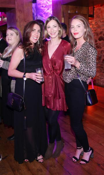 Nicola McBrinn, Liz McBrinn and Ava Devlin pictured at the exclusive global launch of Wilde Irish Gin at The Cellar Bar last night. Photograph: Leon Farrell / Photocall Ireland