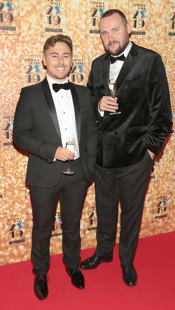 Ollie Segal and Ben Sawyer pictured at the Irish Cinema Ball 2019 in aid of the Irish Cinematograph Trade Benevolent Fund (ICTBF ) at The Shelbourne Hotel,Dublin This year's theme was the iconic 'Studio 54'.
Pic: Brian McEvoy.